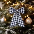 thumbnail image 4 of Bcylexb 3Pcs Gingham Plaid Christmas Bow, 13"x17" Large Checkered Ribbon Bow for Wreath Front Door Xmas Tree Decoration, 4 of 6