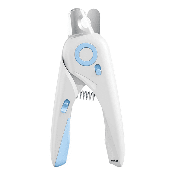 Cortaúñas para gatos y perros equipados con luz LED Belug, Blanco con Azul
