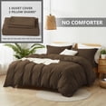 thumbnail image 2 of Alazuria Duvet Cover Set Soft Prewashed Microfiber with zipper and 4 corner ties Dark Brown color Queen size ( 90" x 90" ), 2 of 5