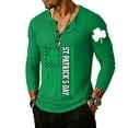 thumbnail image 2 of Men's Outdoor Vintage Button Long Sleeve Fashion Sports T-shirt Green F 3XL, 2 of 5