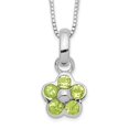 thumbnail image 4 of 925 Sterling Silver Peridot Flower Pendant with 16 Chain, 4 of 5