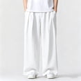 thumbnail image 4 of Lmueinov Mens Cotton Linen Pants Casual Business Pants with Pockets Lightweight Wide Leg Dress Trousers for Men 2026 Vacation Summer Fall Outfits, 4 of 5
