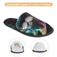 thumbnail image 3 of Fotbe Neon Spectrum Cat Portrait Pantuflas Peludas para Mujer con Estampado, Zapatillas de Peluche, Zapatos de Invierno para Casa, Uso Interior y Exterior-Large, 3 of 8