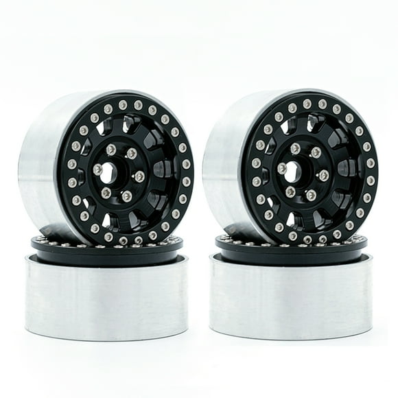 Yeacher Aluminum Alloy Wheel Rim Beadlock Wheel Rims Hub 4pcs Replacement for 1/10 TRX4 Axial