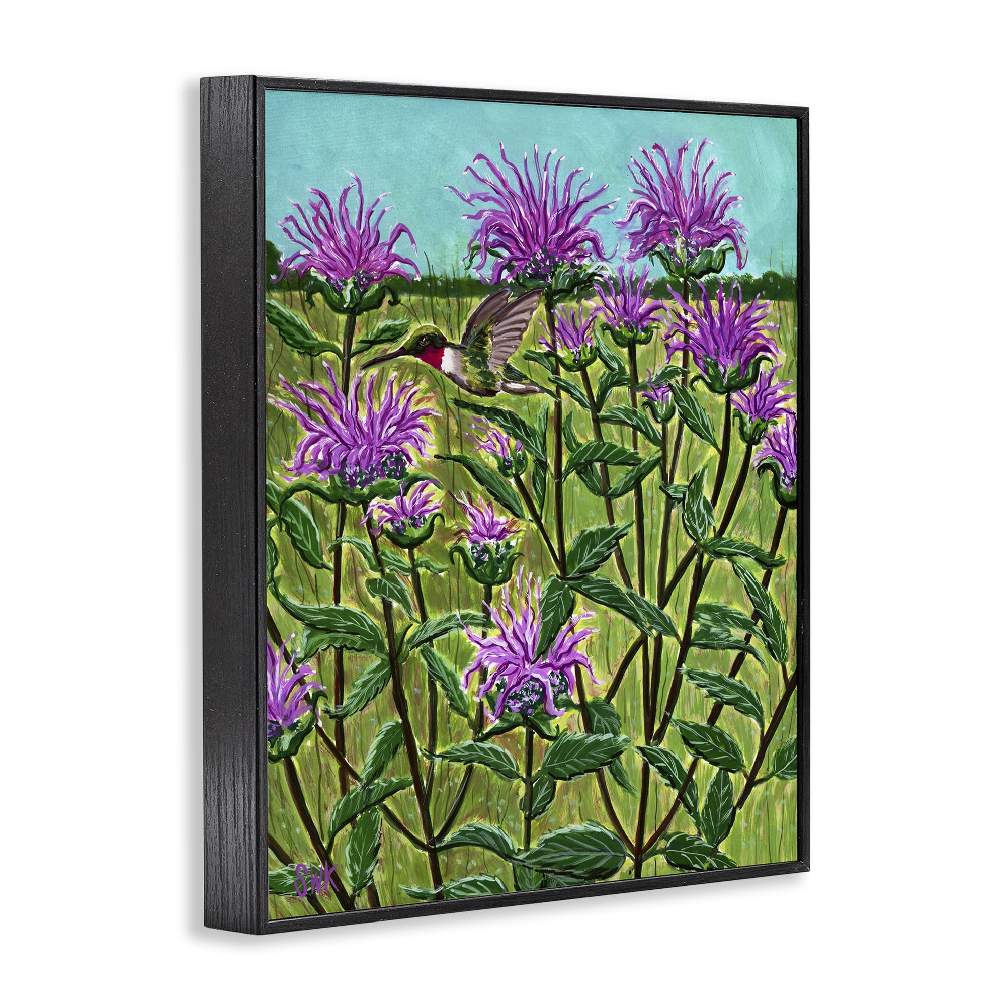 Stupell Industries Ruby Throated Hummingbird & Beebalm Black Framed Giclee Art, design by Sarah Waldron Kimball