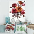 thumbnail image 2 of Designart ' Vintage Red and Orange Roses ' Traditional Canvas Wall Art Print, 2 of 4