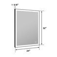 thumbnail image 6 of ANGELES HOME 24 x32 inch LED Bathroom Vanity Mirror with Lights, Lighted Vanity Mirror for Bathroom, Wall Mounted Makeup Mirror with Anti-Fog, Dimmer, Horizontal/Vertical, Matte Black, 6 of 14