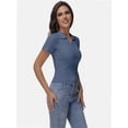 thumbnail image 3 of Womens Summer V Neck Short Sleeve T Shirts Slim Fitted Casual Tee Tops, 3 of 6