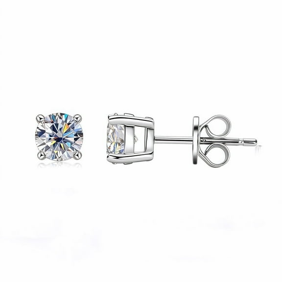 Midir&Etain Moissanite 0.3Carat Round Cut Diamond Earrings Are Made Of 925 Sterling Silver For Women