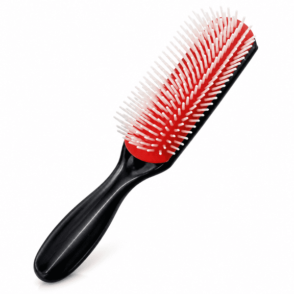 RAIRSKY Hair Brush for Curly,Thick,Wavy and Coily Hair - Curl Defining,Detangling,Styling,Blowdrying,Shaping - 9 Row Detangler Brush for Women and Men - Dry Or Wet(Black Small - 1 Pack)