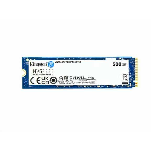 Kingston NV3 M.2 2280 500GB PCIe 4.0 x4 NVMe Internal Solid State Drive (SSD) SNV3S/500G up to Up to 6000 MB/s