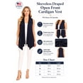 thumbnail image 5 of Women's Sleeveless Draped Open Front Cardigan Vest, 5 of 5