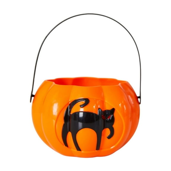 Halloween Pumpkin Lantern – Light-Up Handheld Jack-O'-Lantern with Sound Effects – Candy Bucket & Decoration for Kids, Parties, and Outdoor Displays