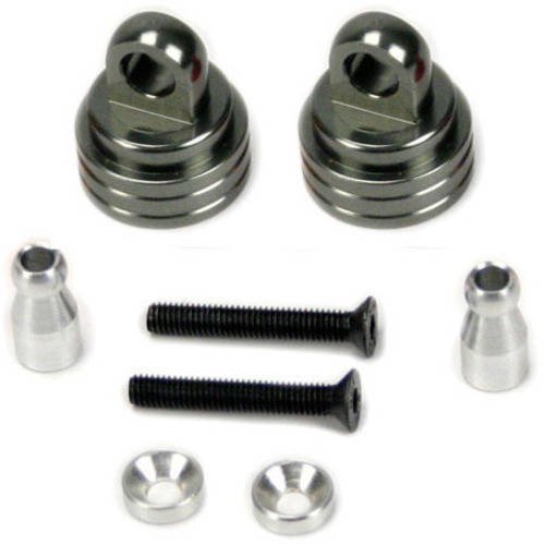 Alloy Ultra Shock Caps for Traxxas Rustler, 110, Grey
