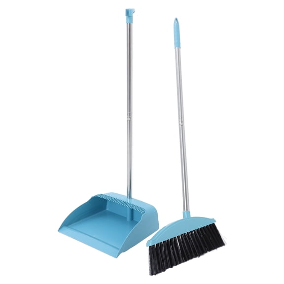 COMPUKAS Dust Pan With Long Handle For Cleaning Tools Blue Plastic 1 Set