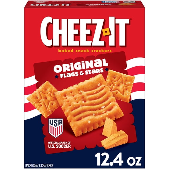 Cheez-It Flags and Stars Baked Snack Crackers, July 4 Snacks, 12.4 oz