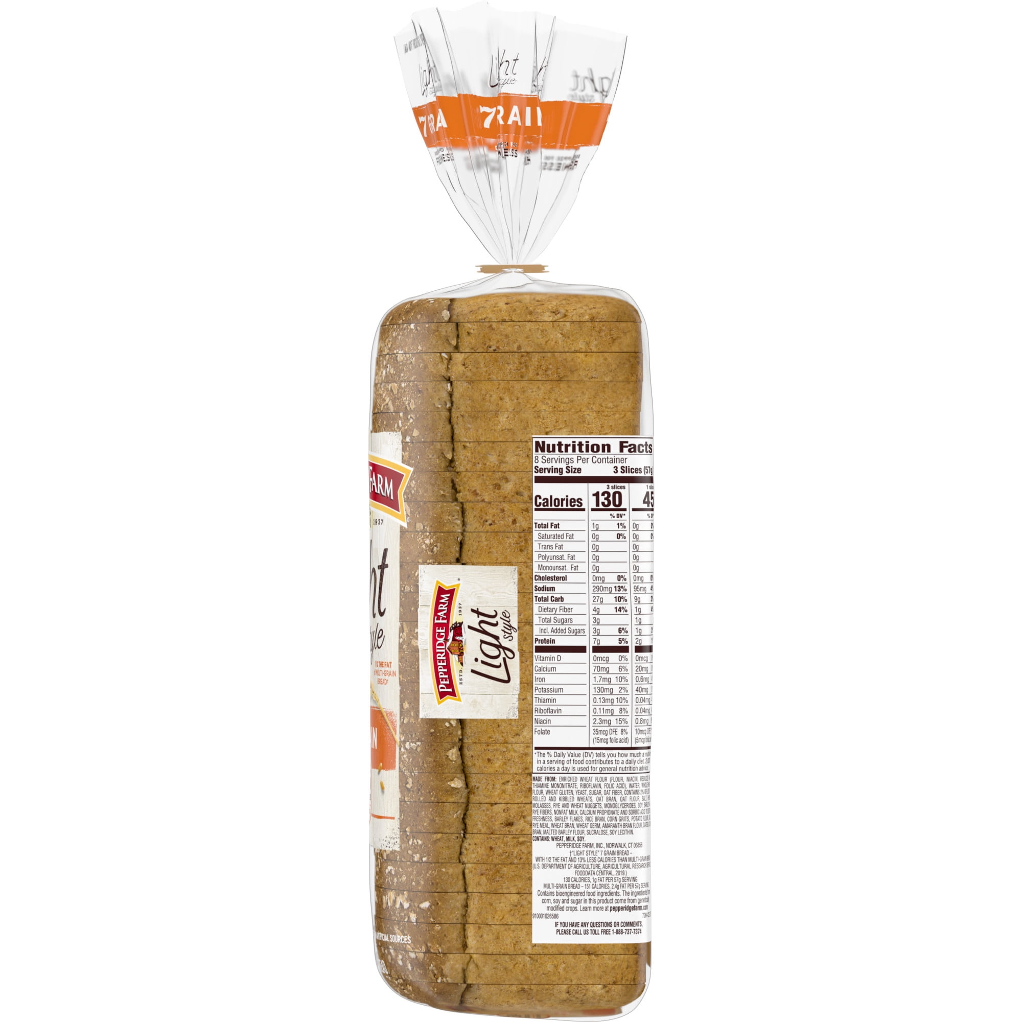 Pepperidge Farm Light Style 7 Grain Bread, 16 oz. Loaf