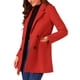 thumbnail image 4 of Abrigo de trench de longitud media con cinturón y doble botonadura para mujer Inspire Chic, color rojo, 4 of 8