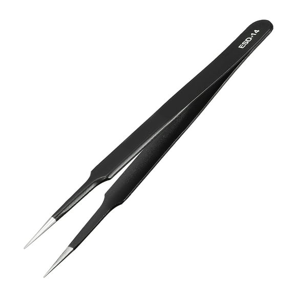 ESD Anti-static Stainless Steel Tweezers Straight Pointed 4.7 inch Long
