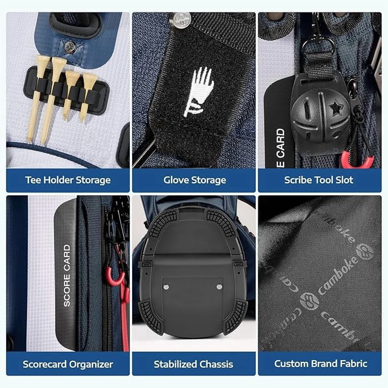 Golf Stand Bag with 14 Way Dividers, Lightweight Durable Toughened Stand, Cart Compatible Base, Ergonomic Dual Strap, Rain Hood, Ample Storage Pockets for Men and Women