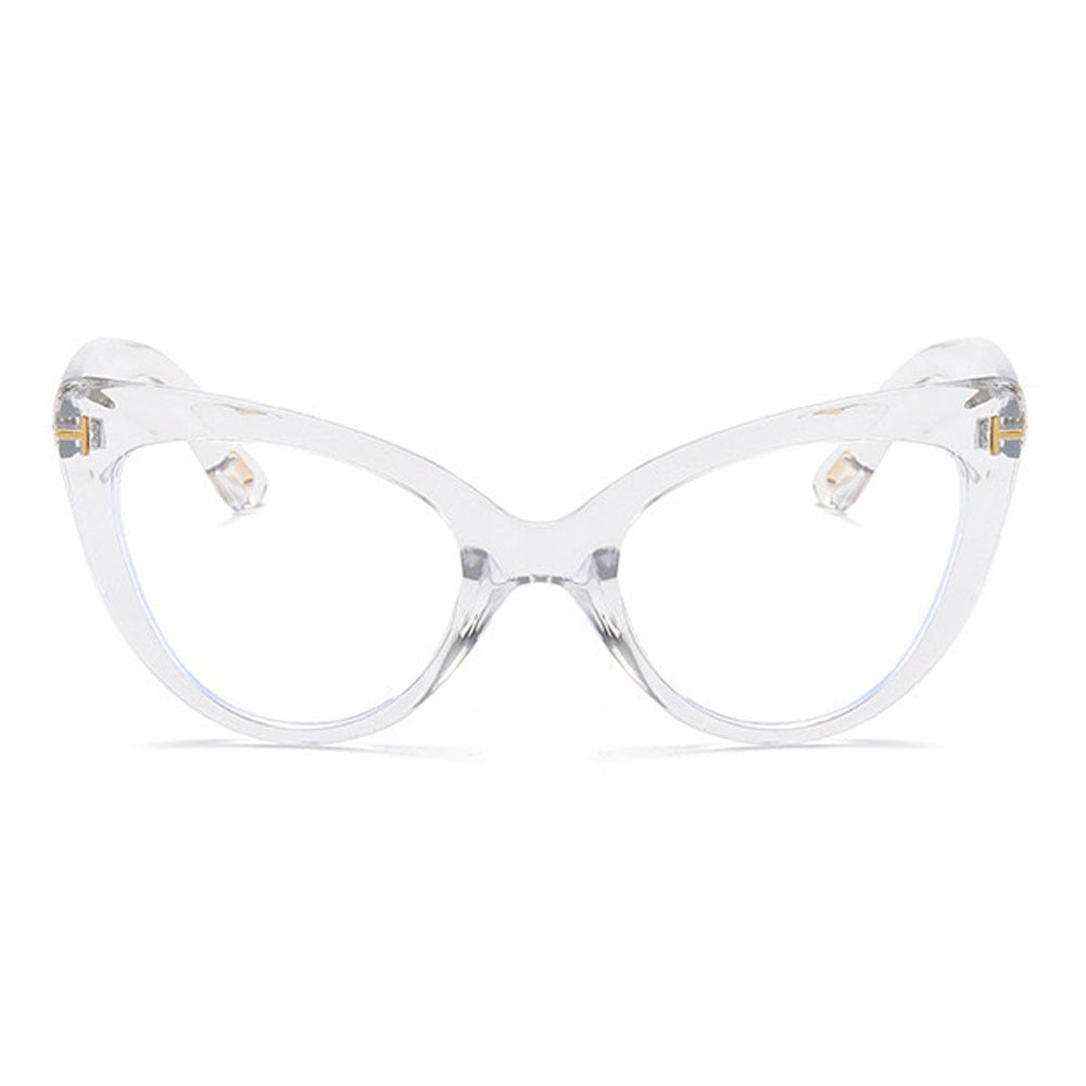 4 Pairs of Fashion Transparent Thick Oversized Cat Eye Reading Glasses 3.50 for Women, Classic Anti-blue Light Readers Presbyopic Glasses +3.50 Strength