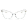 thumbnail image 4 of Women's Fashion Transparent Thick Retro Oversized Cat Eye Reading Glasses 3.50, Classic Anti-blue Light Readers Presbyopic Glasses +3.50 Strength, 4 of 7