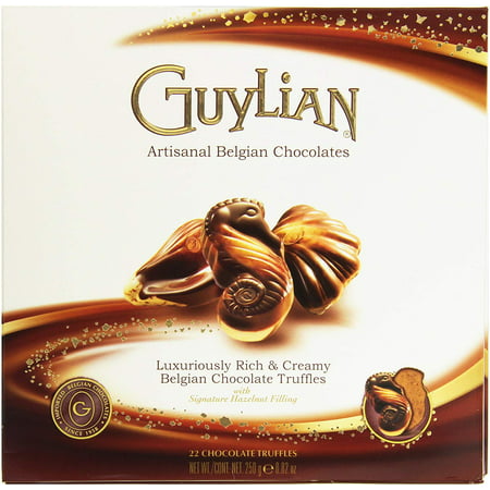 Guylian Belgian Seashell Truffles with Hazelnut Filling Chocolate, 8.8 Oz. (Pack of