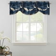 thumbnail image 2 of Tie Up Valances for Windows, Summer Whale Blue Adjustable Valance Curtains Window Treatment for Living Room, Coastal Ocean Vintage Wooden Grain Rod Pocket Kitchen Curtains & Drapes 60x18 Inch, 2 of 9