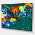 thumbnail image 3 of Designart ' Abstract Colour Butterflies On A Gree ' Modern Canvas Wall Art Print, 3 of 4