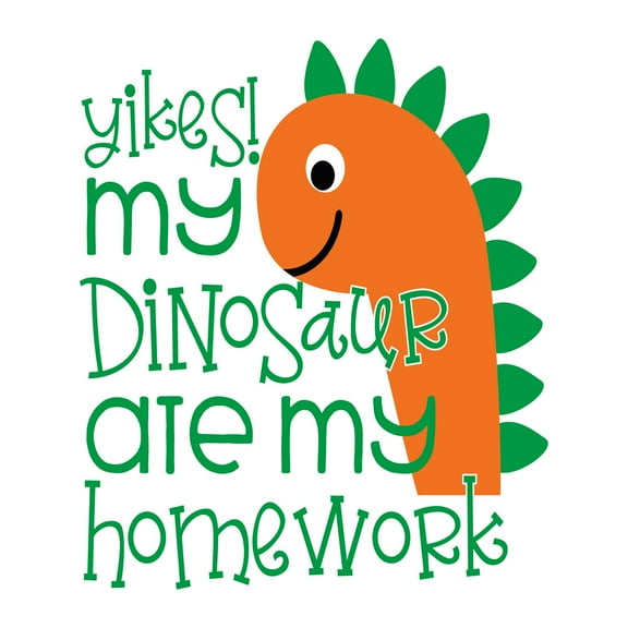 Dinosaurs are my best Friends Cute Dino Lover ArtWall Decal Decoration My Dinosaurs ate my Homework Joyful Cartoon Cartoon Animals Decorating Ideas for Child's Bedroom Size: 8 In(W) x 10 In(H)