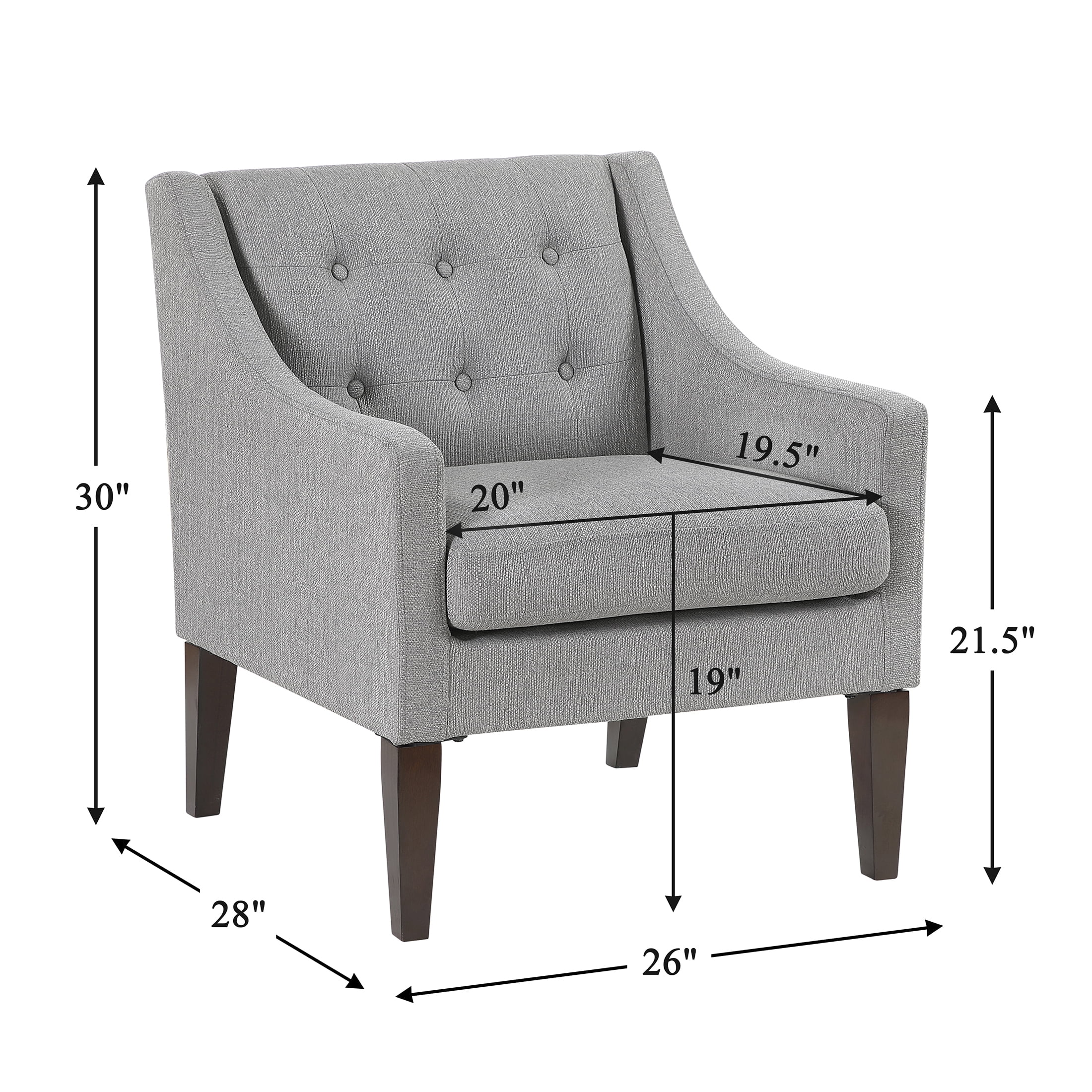 OakvillePark Solmera Textured Fabric Accent Chair, Gray