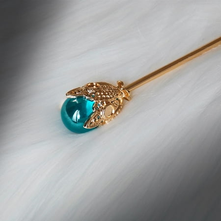 

Elegant Temperament Hair Fork Wedding Alloy Pearls Pendant Women Hair Accessories Pearls Hair Stick Hairstyle Design Tool Chinese Style Hairpin BLUE A