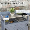 thumbnail image 4 of Outsunny Banc de Rempotage Extérieur avec Rangement, Roues, Gris, 4 of 10