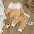 thumbnail image 2 of Sngxgn Toddler Baby Boy Clothes Solid Color Sweatshirt Top and Jogger Pants Set 2 Piece Fall Winter Outfits(White,100), 2 of 8
