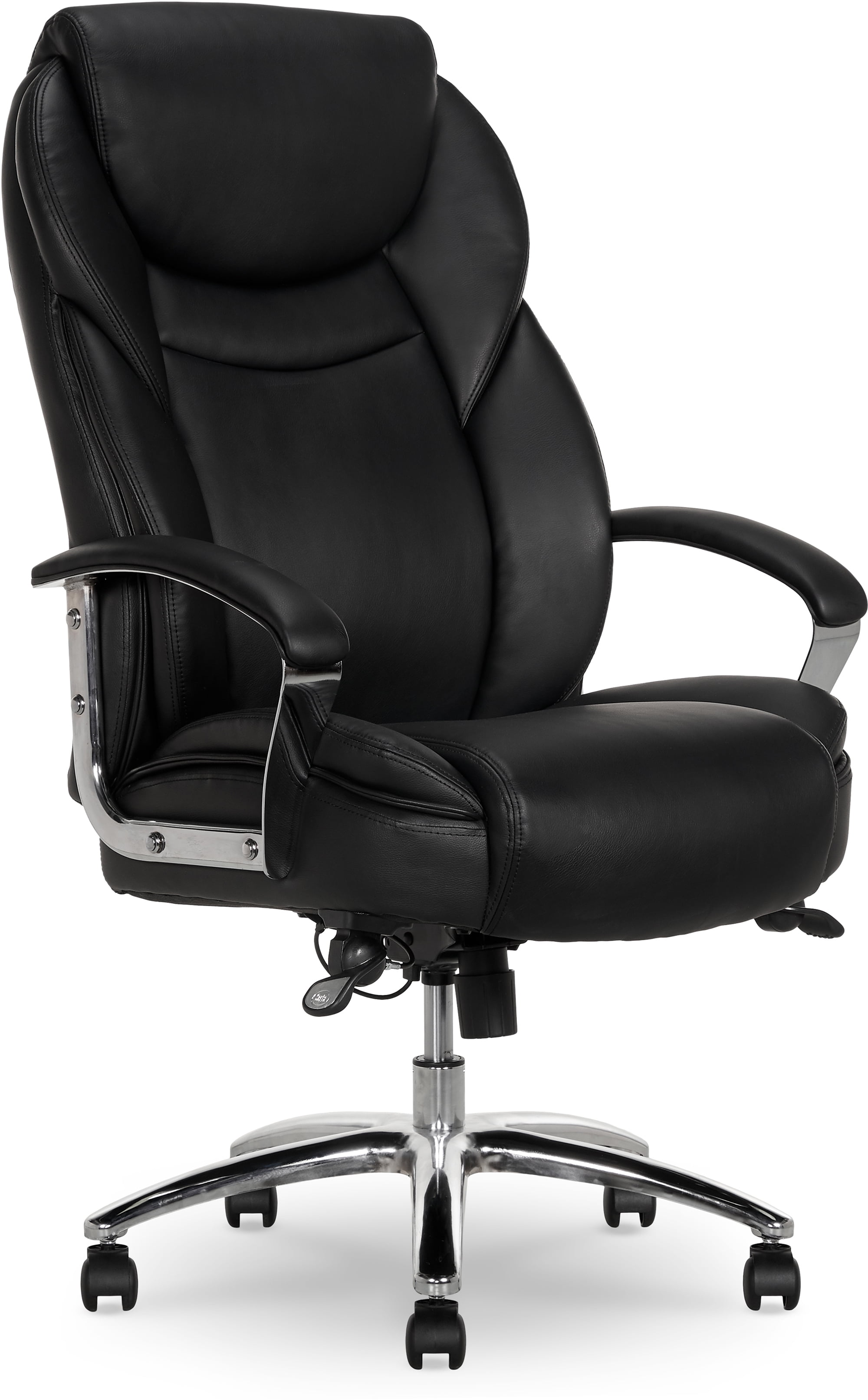 Serta® Big And Tall Ergonomic Bonded Leather High-Back Office Chair, Old  Chestnut/Silver