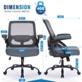 thumbnail image 5 of Big and Tall Office Chair 400LBS- Mesh Ergonomic Home Office Desk Chair with Soft Seat and Lumbar Support- Comfy Computer Work Mesh Chair with Adjustable Flip-up Armrest, Rocking, 5 of 7