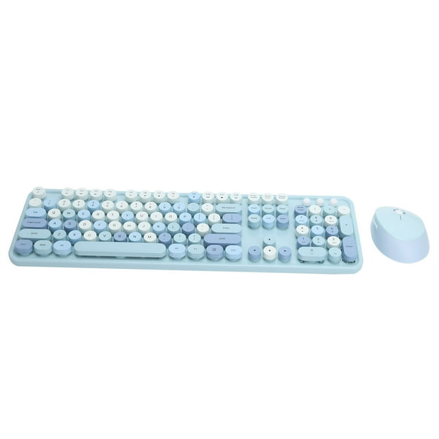 104 Keys Wireless Mouse and Keyboard Set, Retro Typewriter Style, with Numeric Keypad and Multimedia Buttons, for Home and Work Computer