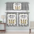thumbnail image 5 of Bee Dwarf Curtain Valances Set Sweet Gnomes Black White Plaid Farm Flower Kitchen Curtains 36&nbsp;inch Length Rod Pocket Valance and Tiers 3 Piece Set Small Bedroom Bathroom Laundry Decor, 5 of 9