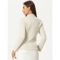 thumbnail image 3 of DARING DIVA Women's Faux Suede Lapel Collar Button Down Blazer XL Beige, 3 of 6