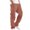 Red, variant on Mens Cargo Pants Drawstring Casual Hiking Pants Joggers Athletic Trousers Cotton Loose Straight Sweatpants for Men Red S