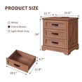 thumbnail image 4 of Farmhouse Nightstand Set of 2, 22 inch Side Table with Charging Station for Bedroom, 2PCS, Brown, 4 of 7