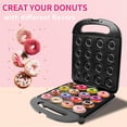 thumbnail image 2 of Mini Donut Maker, Mini máquina para hacer panqueques, Hornear 16 Mini Donuts, Superficie Antiadherente, Máquina para Hacer Pasteles, Calentamiento de Doble Cara, Perfecto para Desayunos, Aperitivos, P, 2 of 5