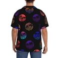 thumbnail image 3 of Rateoe 80s Style Palm Trees Pattern Men's Short Sleeve Classic Shirt, Casual Short-Sleeved Shirt, Lightweight Summer Shirt, Cuban Collar Shirt,Button-Front Shirt-Small, 3 of 5