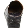 thumbnail image 3 of Womens Open-Back Hand-Painted Leather Clogs - Black - European Size 41, 3 of 7