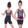thumbnail image 3 of Little Girl Dance Suit Print Sleeveless Top and Flat Angle Training Shorts, 3 of 6