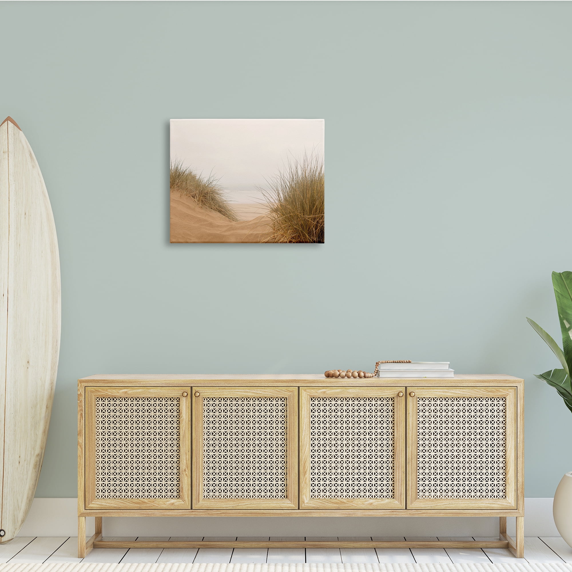 Stupell Indtries Beach Sand Dune Path Tall Grass Muted Sky,30 x 24,Design by Ian Winstanley