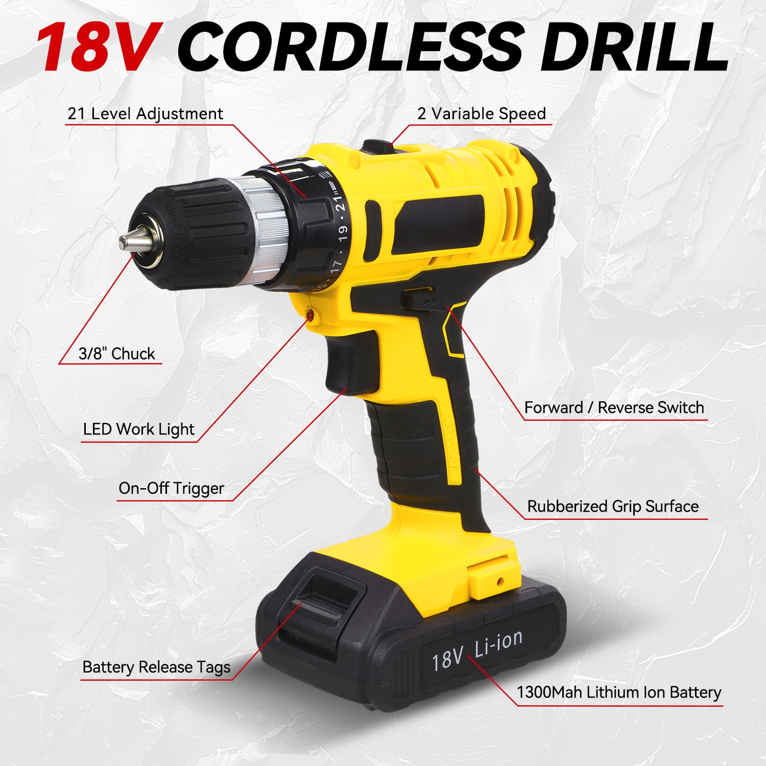 DNA Motoring 18V, 46-Pack Battery Powered Tool Sets