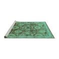 thumbnail image 2 of Ahgly Company Machine Washable Indoor Rectangle Oriental Turquoise Blue Industrial Area Rugs, 5' x 8', 2 of 4