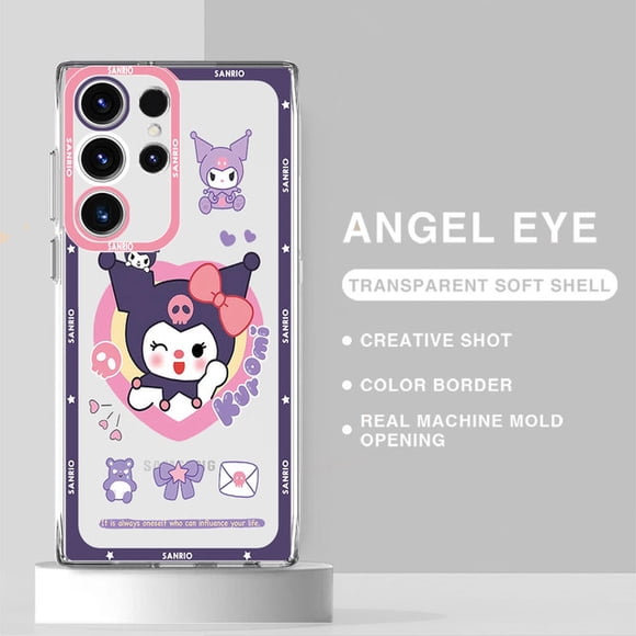 Women‘s Wear Lovely Sanrio Kuromi Phone Case for Samsung Galaxy S21 S24 Ultra S22 Plus S20 FE S23 FE S20 Ultra Transparent Soft Capa Cover