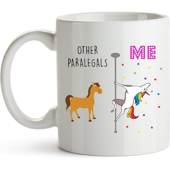YouNique Designs Paralegal Coffee Mug, 11 Ounces, Paralegal Mug, Paralegal Coffee Cup for Women, Paralegal Gifts (Black Handle)